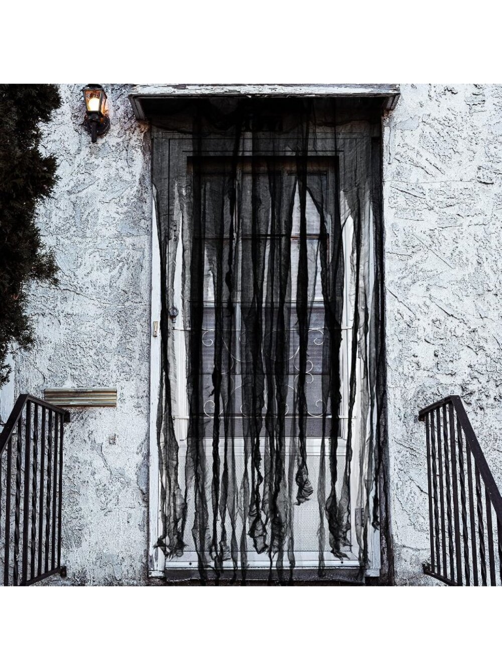 4 Pcs Halloween Black Doorway Curtain 65"x 39" Creepy Door Curtain Decor Horror
